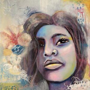 Peinture en technique mixte - Floraison colorée