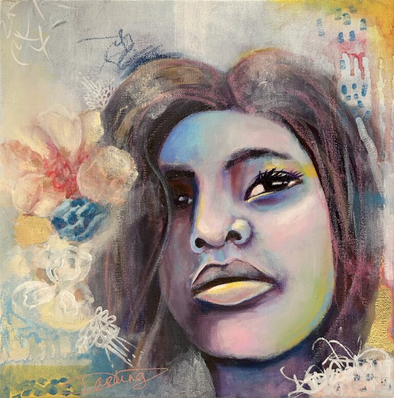 Peinture en technique mixte - Floraison colorée